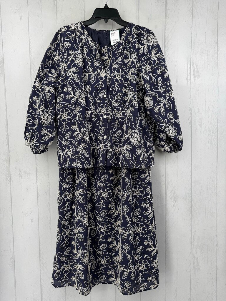 L 2pc flo embroidered dress & blazer