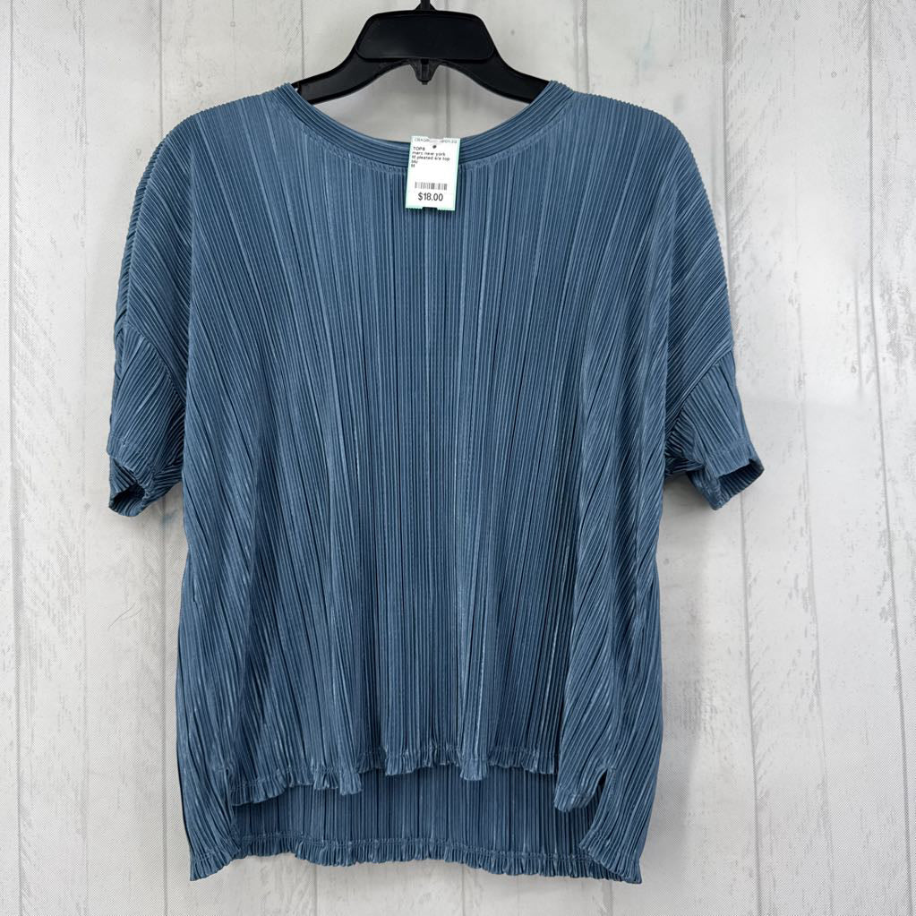 M pleated s/s top