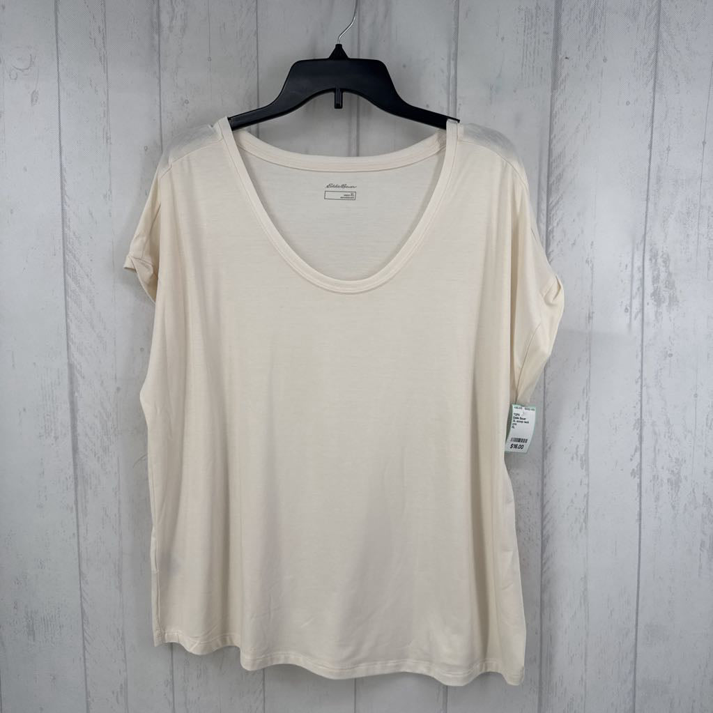 XL scoop neck drop shoulder tee