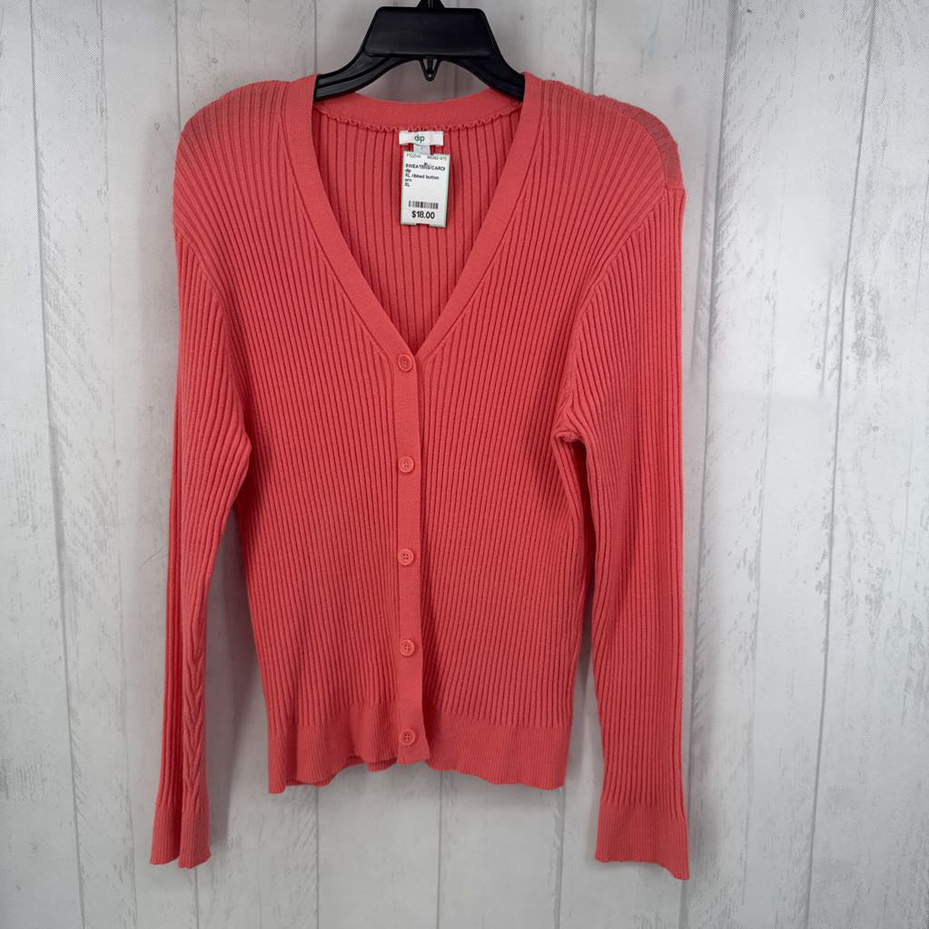 XL ribbed button down cardi
