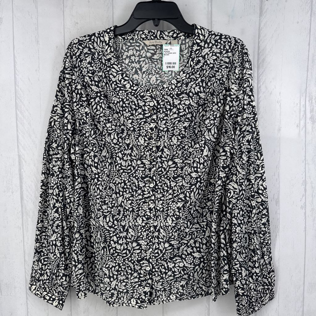 L l/s flower print button shirt
