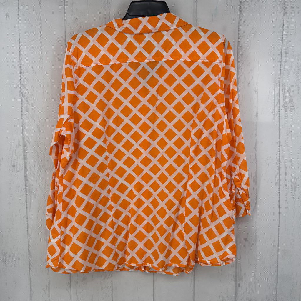 1x l/s diamond print button shirt