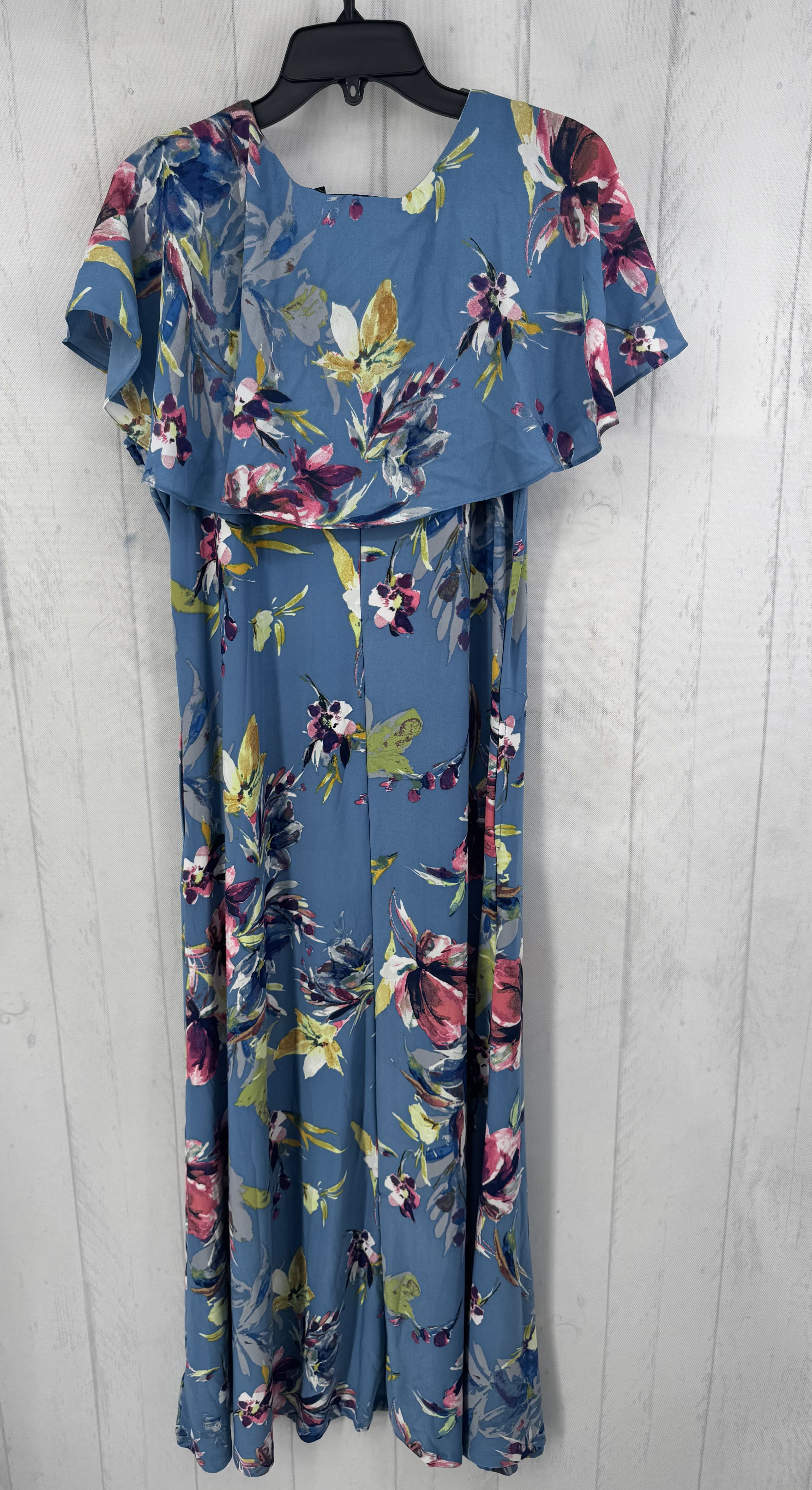 L flo print flutter v-neck dress