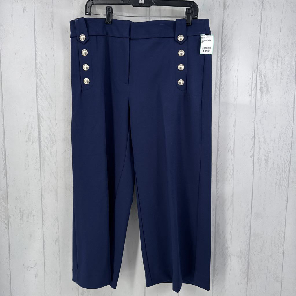 14p button detail wide leg pants