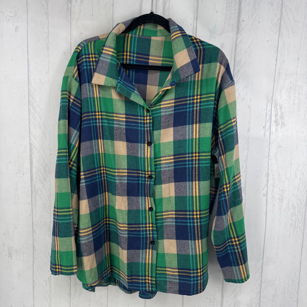4XL plaid button down l/s top