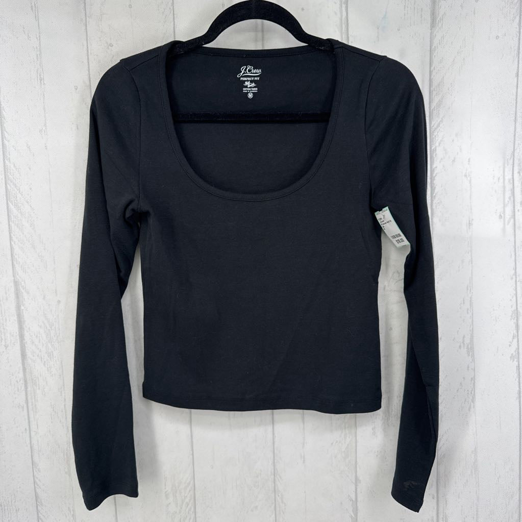 M scoop neck l/s crop tee