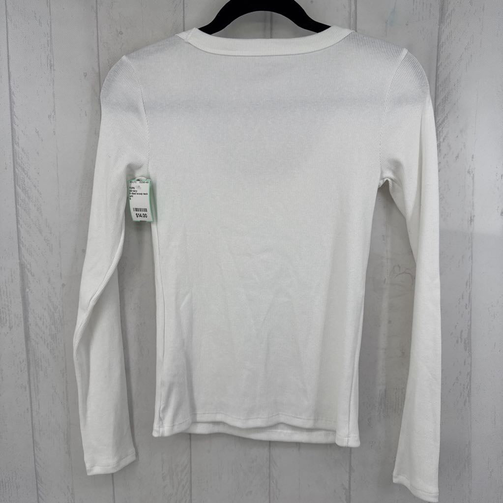 S ribed scoop neck l/s tee