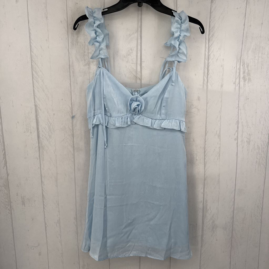 S ruffled silk slvls dress