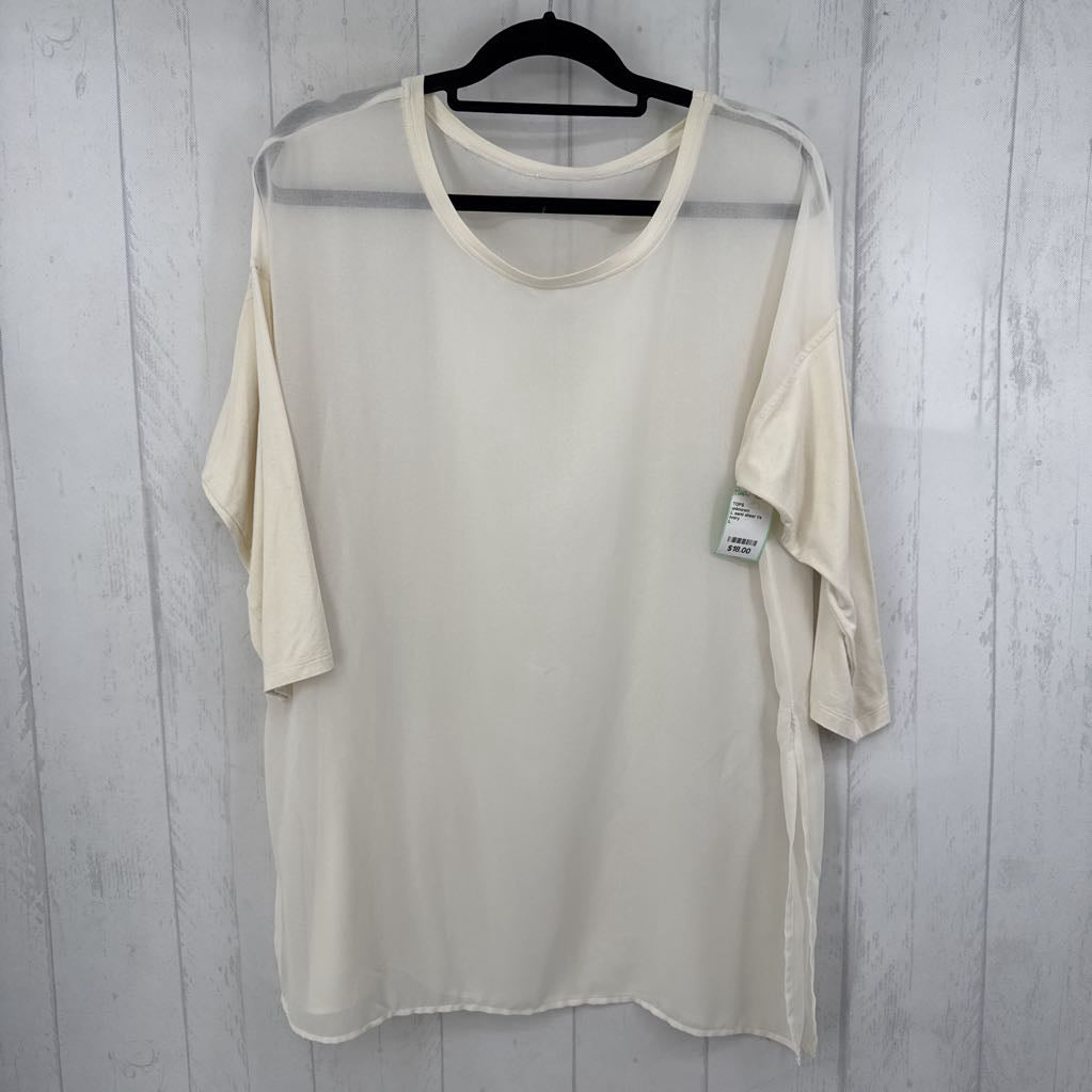 L semi sheer l/s tunic