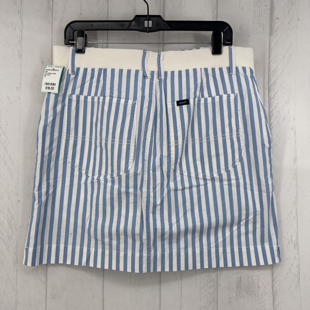 12 striped twill skort
