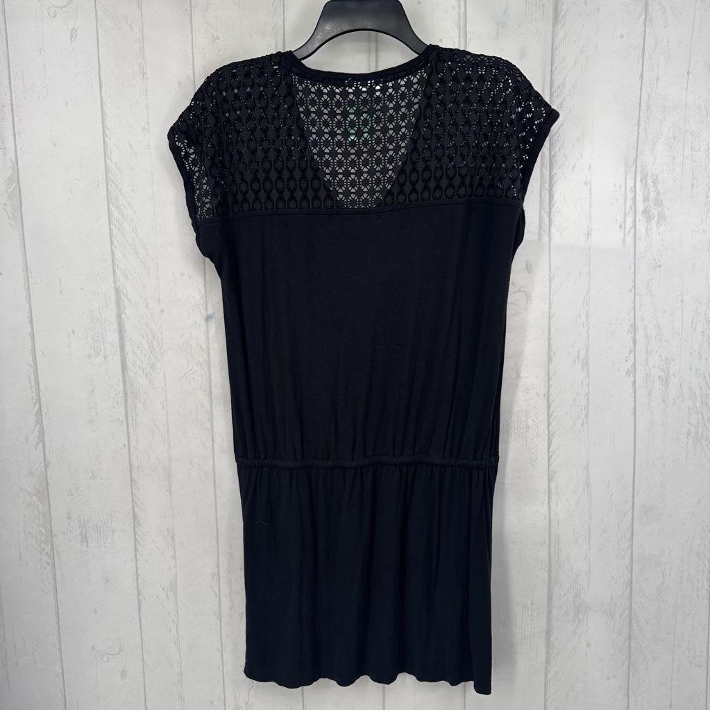 S/M lace detail v-neck s/s romper