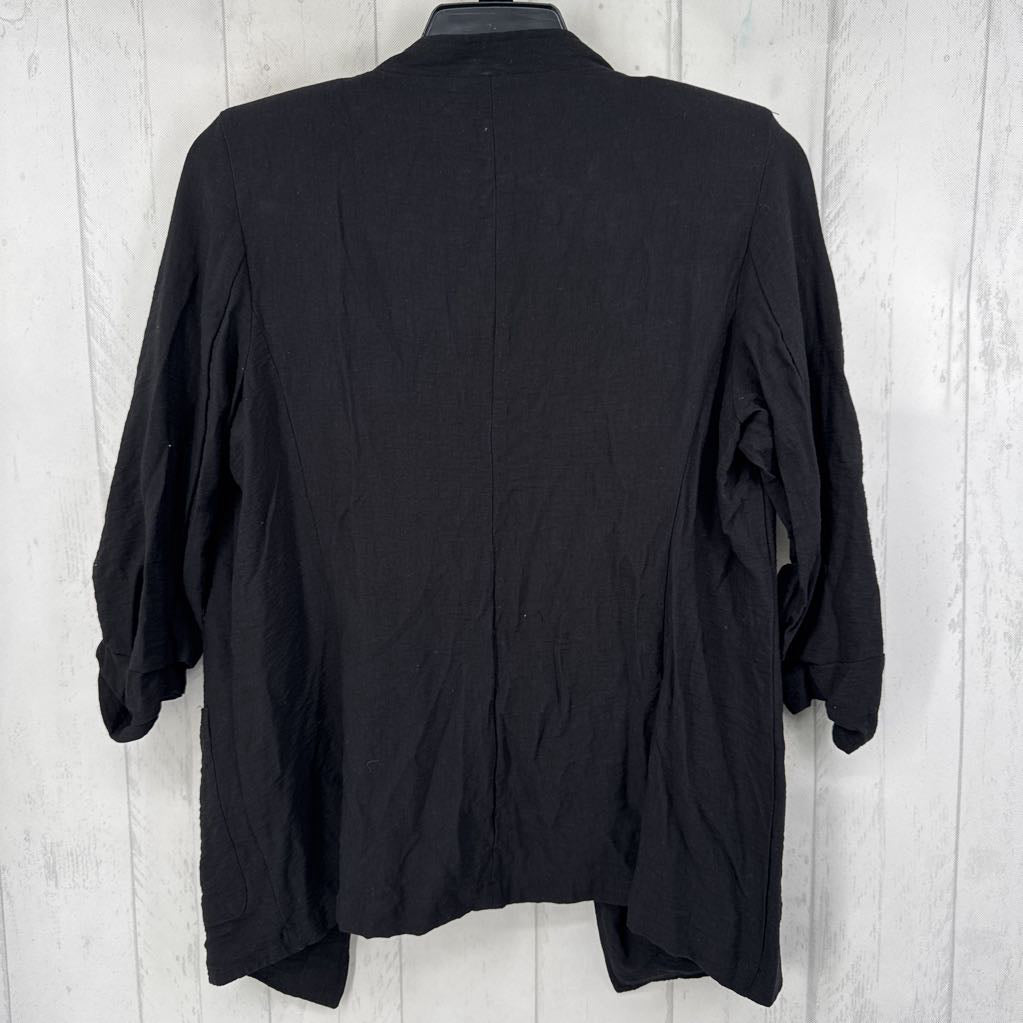 L open front ruched slv blazer