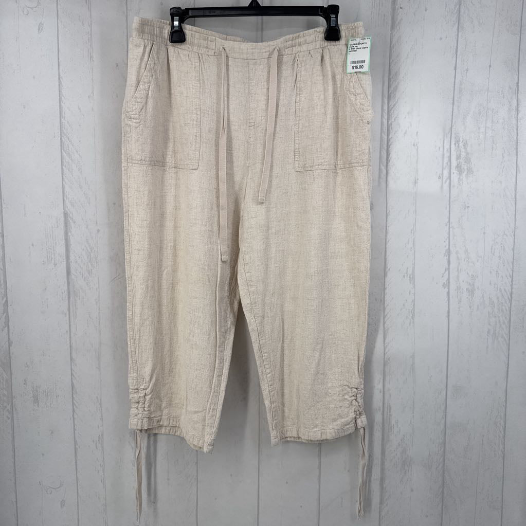 L linen blend capris