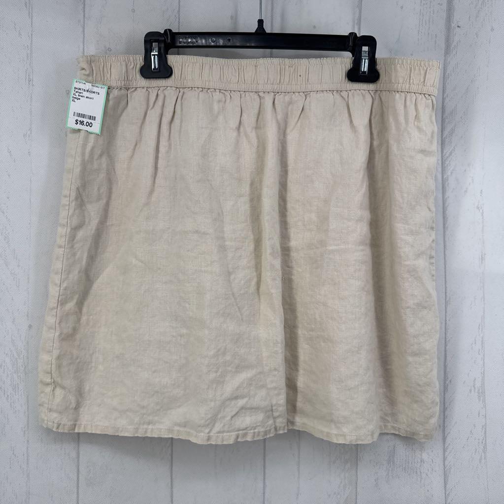 XL linen skort