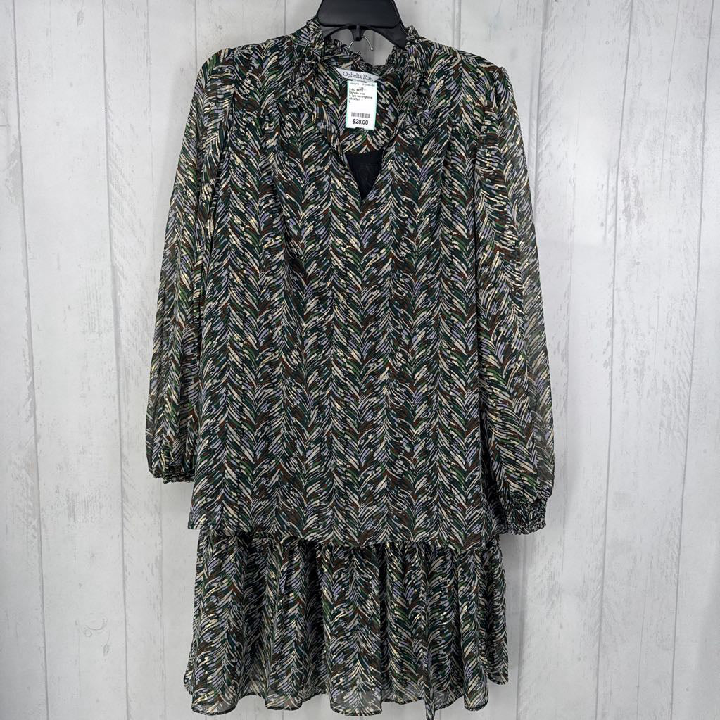 L 2pc herringbone pattern skirt set