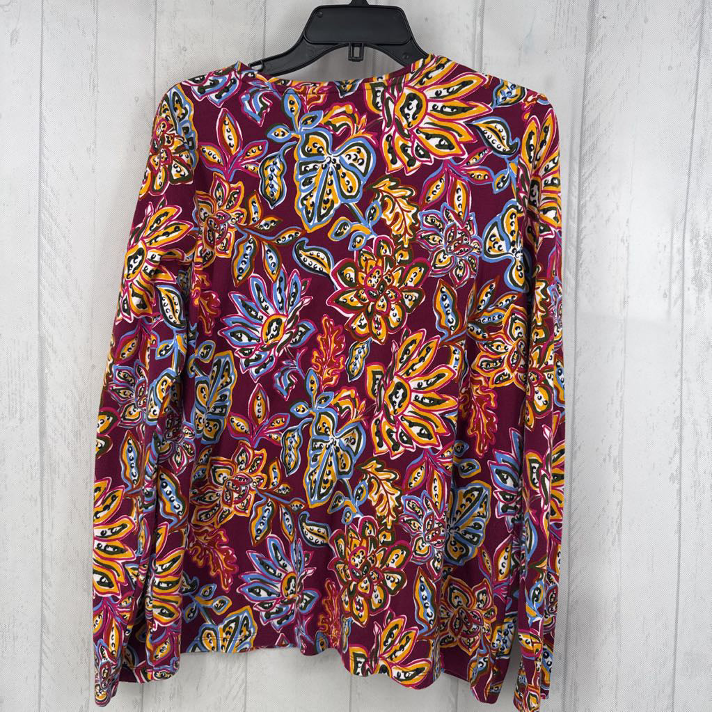 XL flo print round neck l/s tee