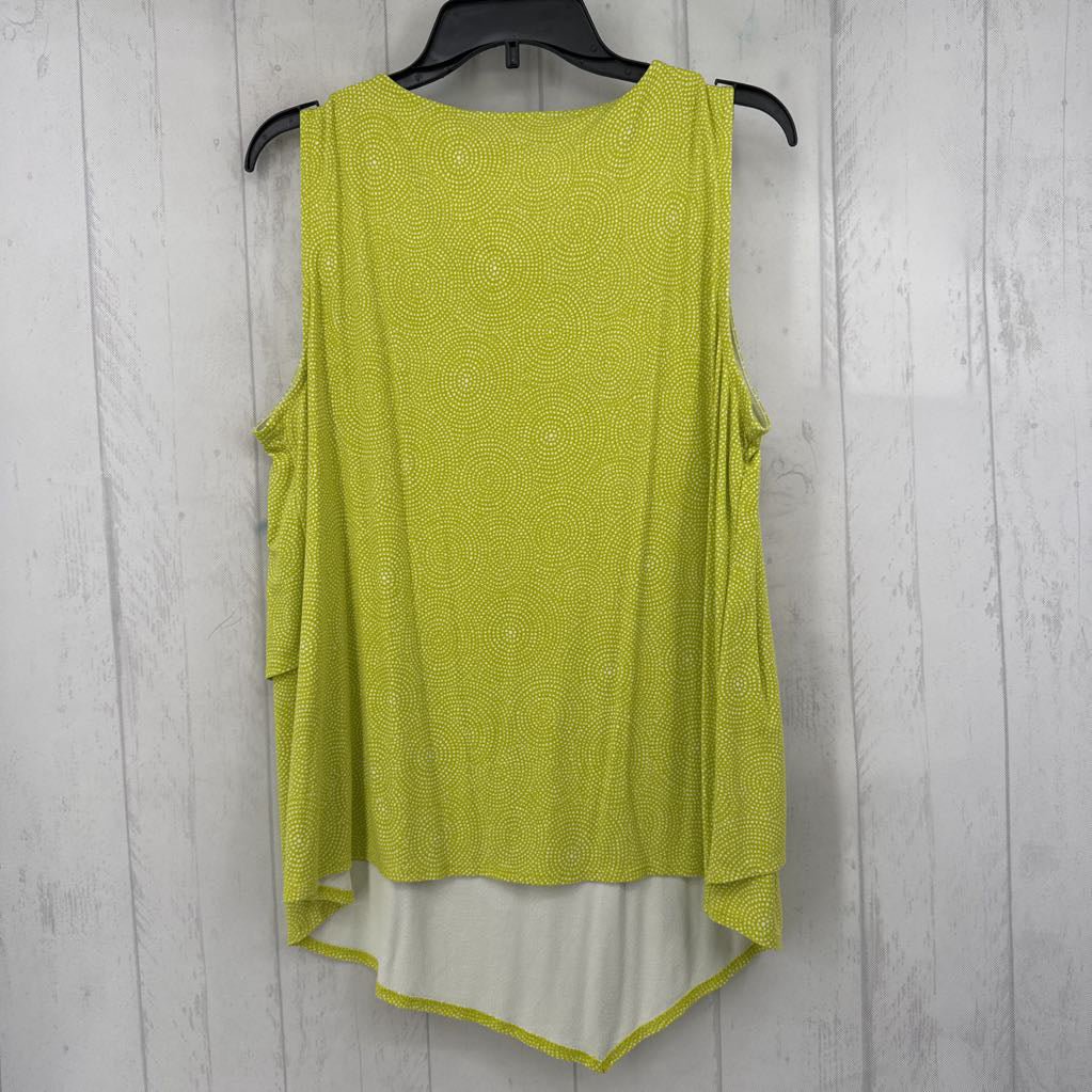 L printed scoop neck asymetrical hem tank