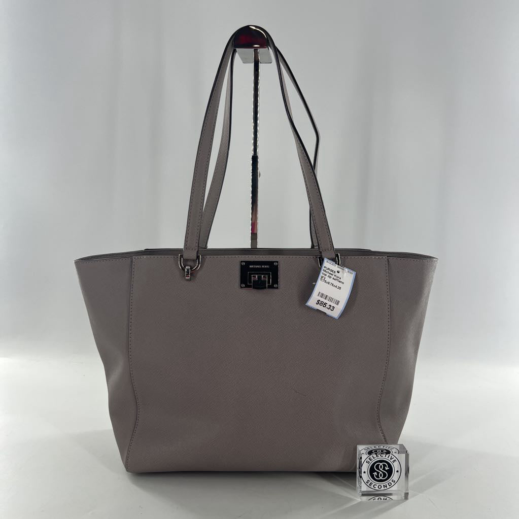 top zip saffiano leather tote