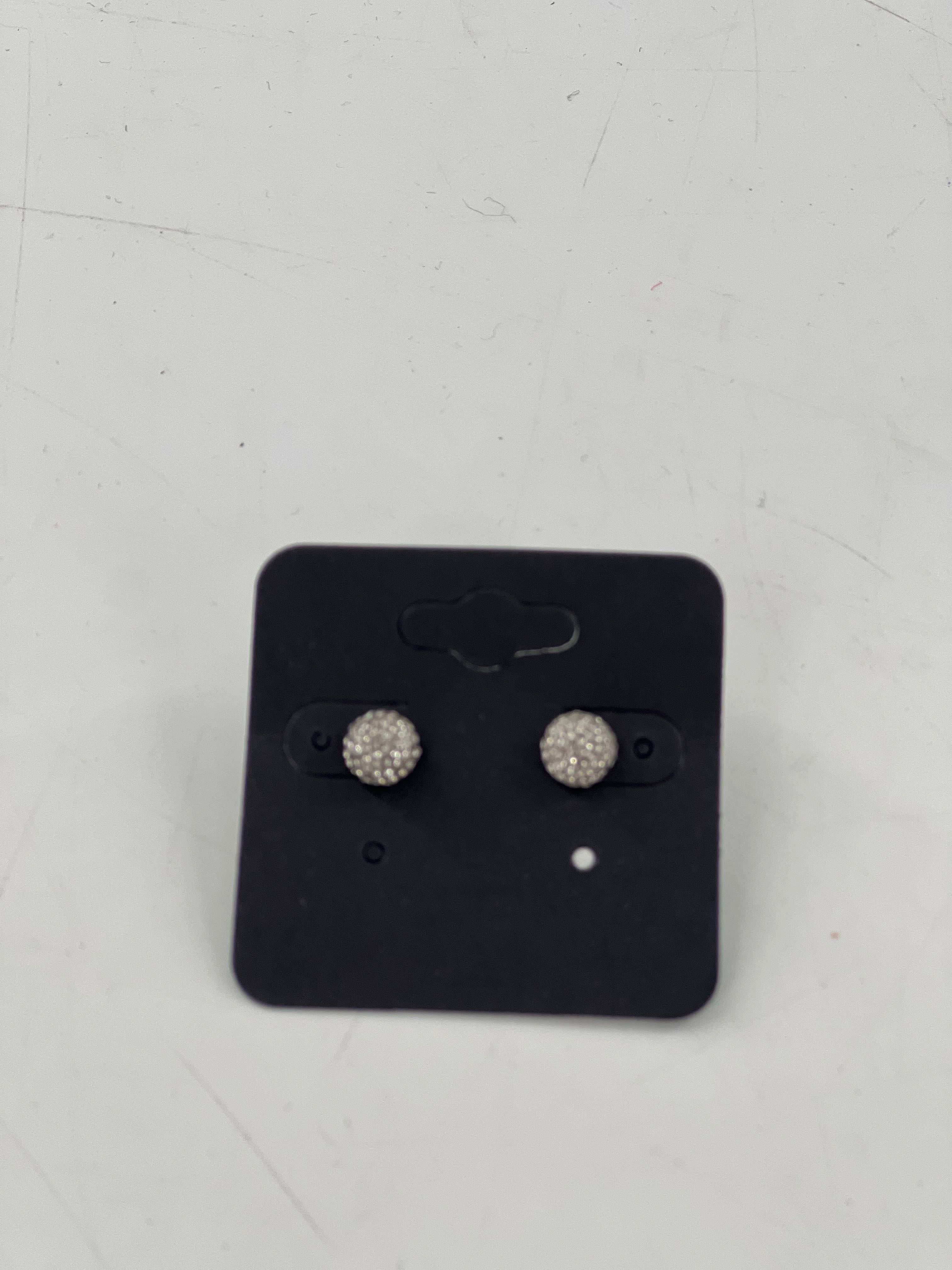 silver sparkle stud earrings