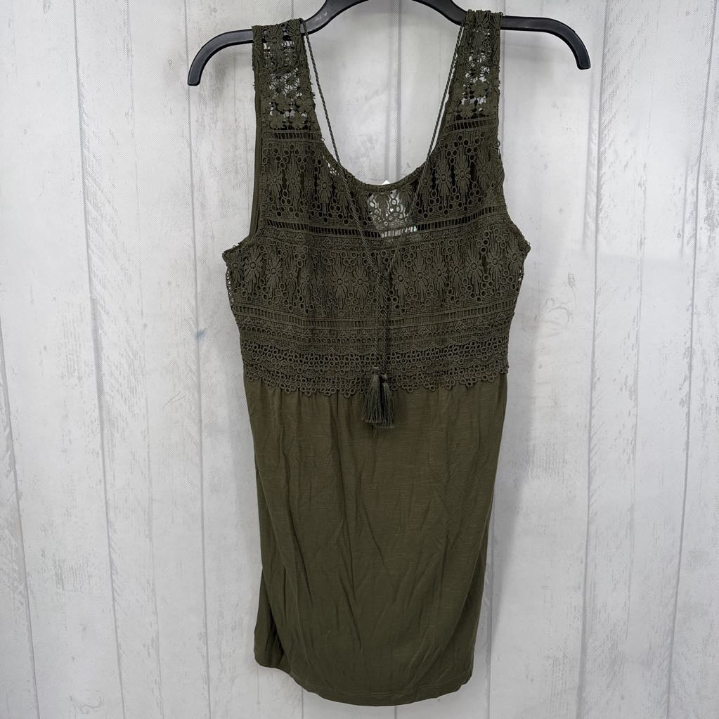 M lace tassel tie tank