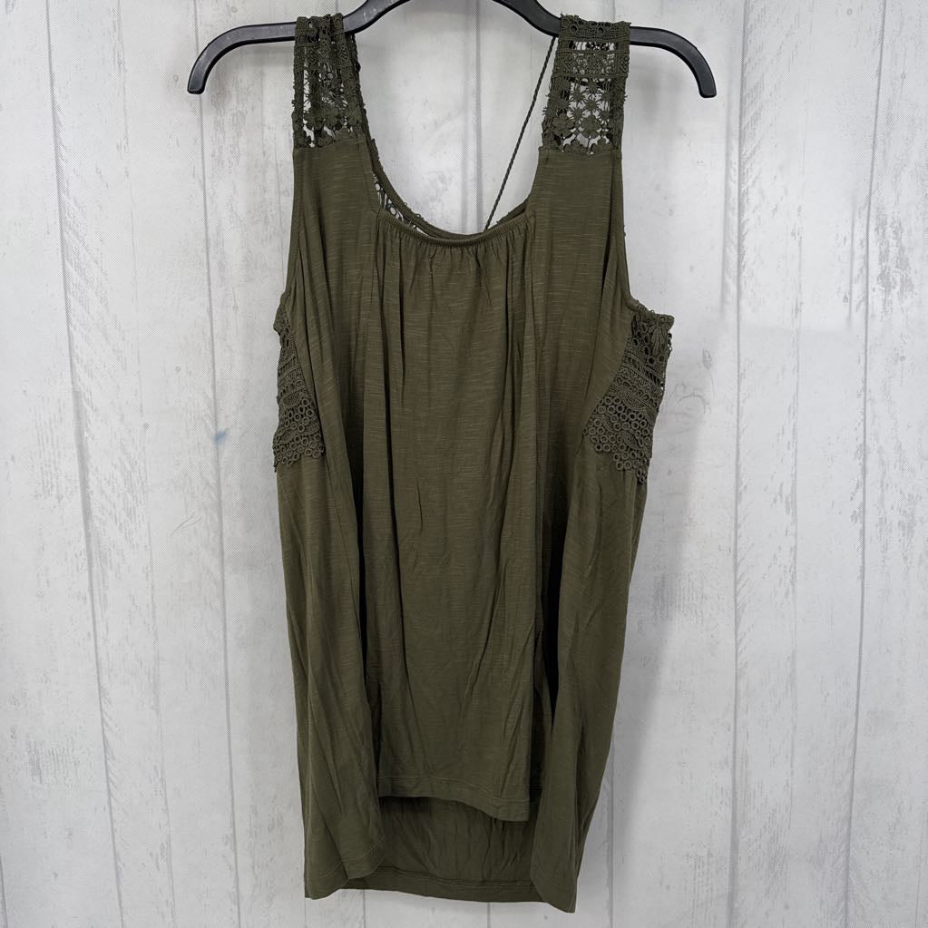 M lace tassel tie tank