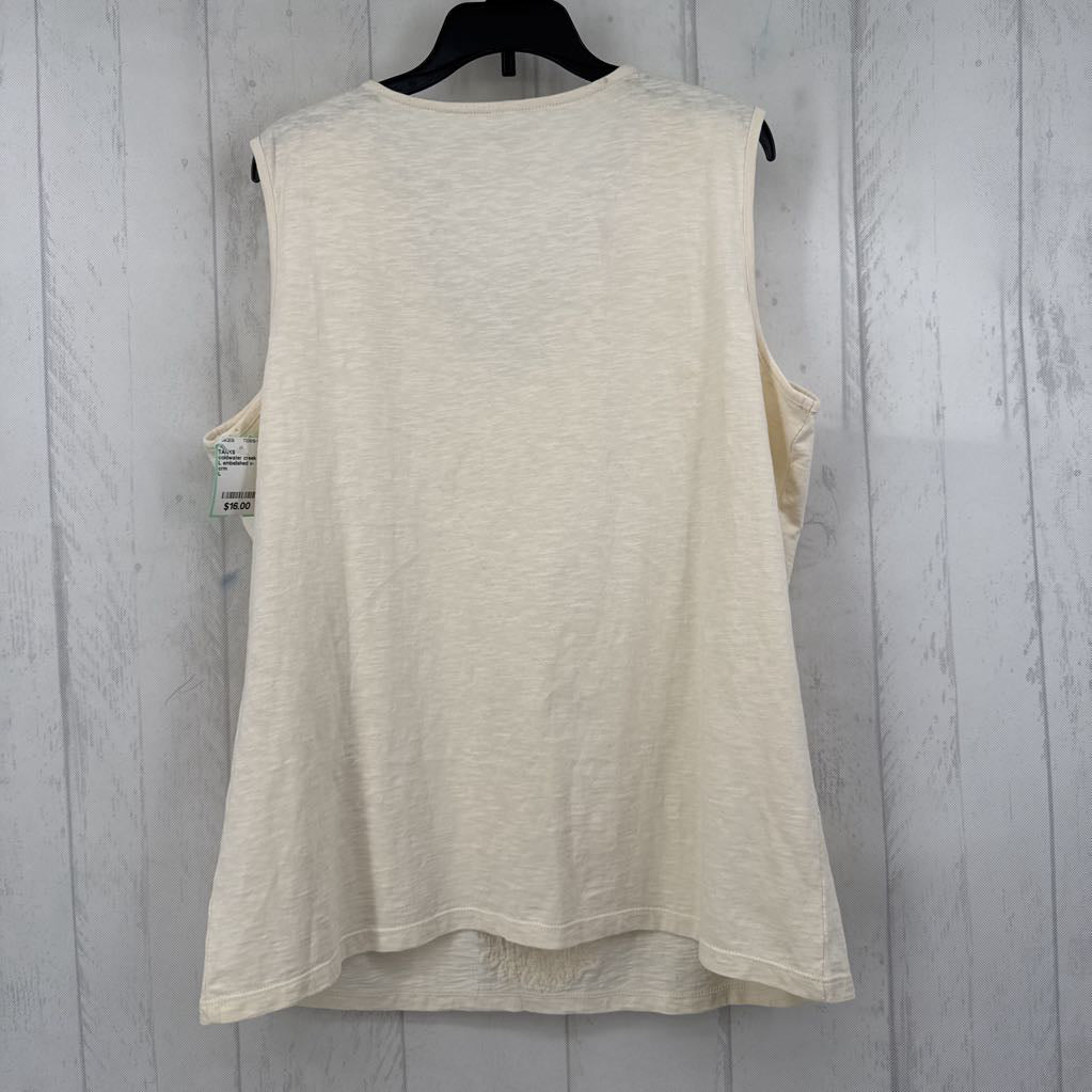 L embelished v-neck tank