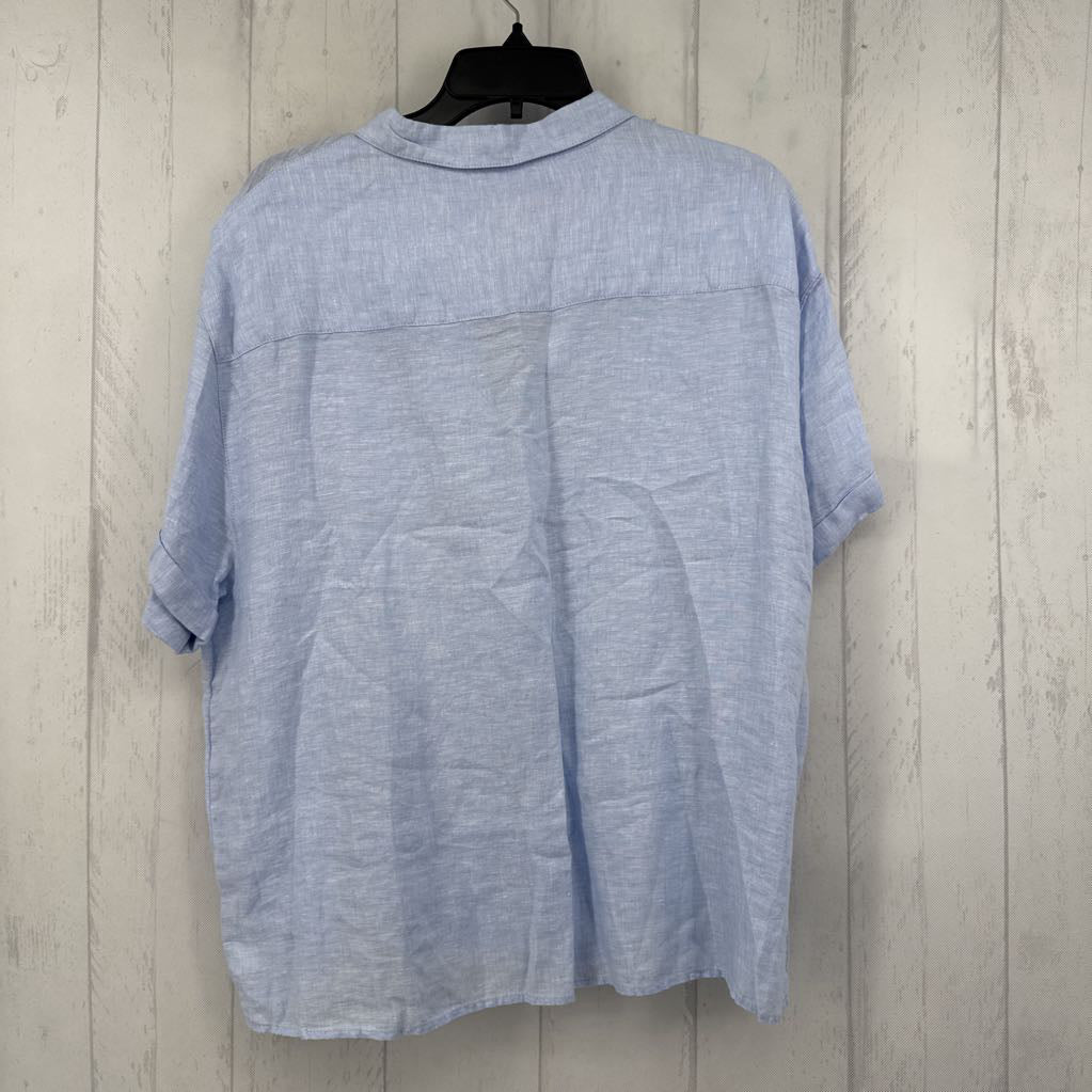 XL linen button down s/s top