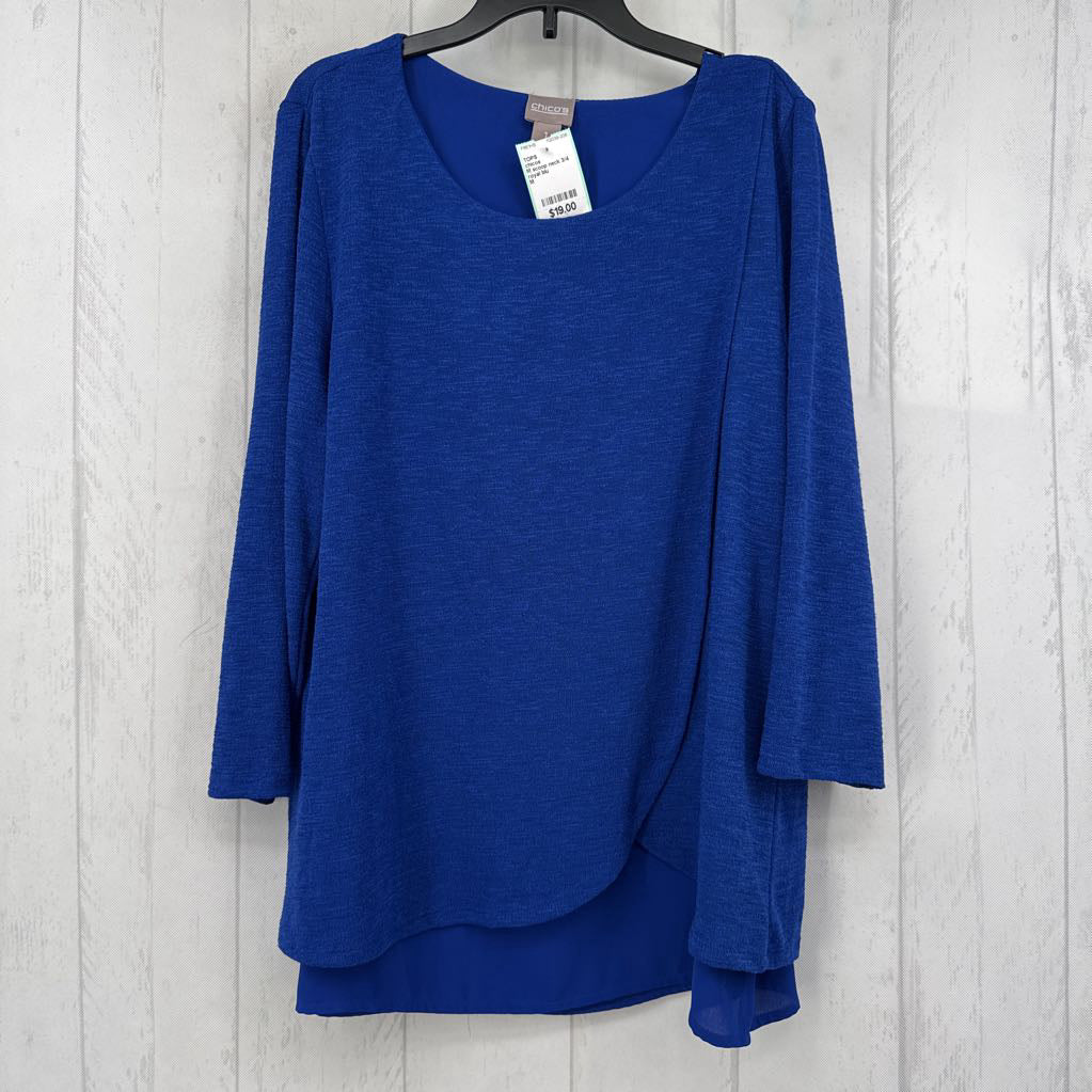 M scoop neck 3/4 slv top