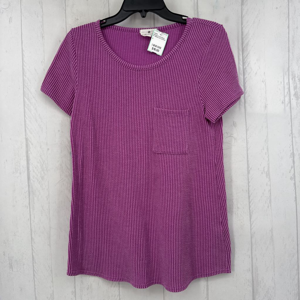 S ribbed s/s pocket tee