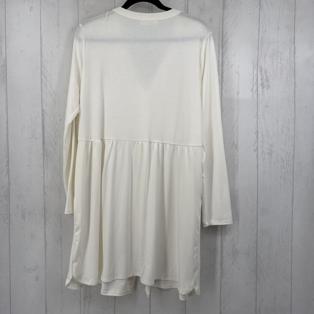 2X button down l/s peplum cardi