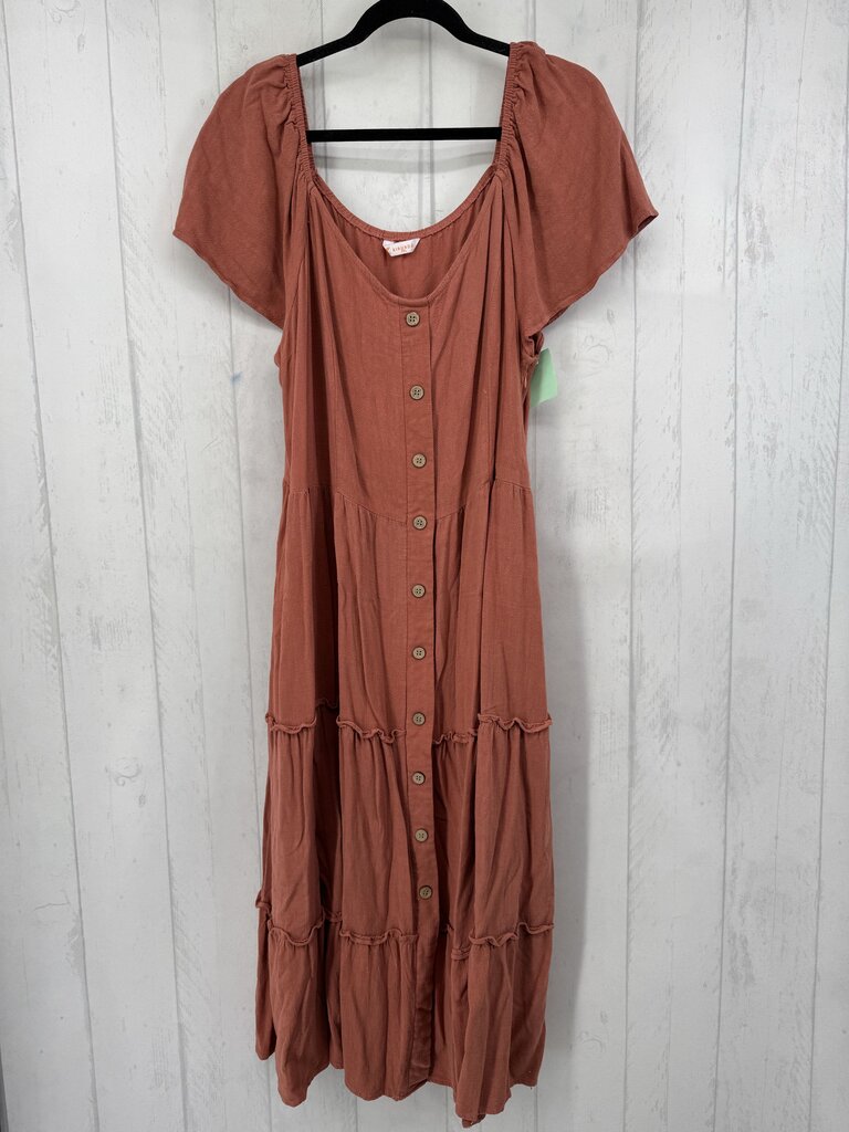 XXL button down tiered s/s dress