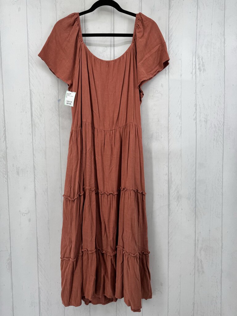 XXL button down tiered s/s dress