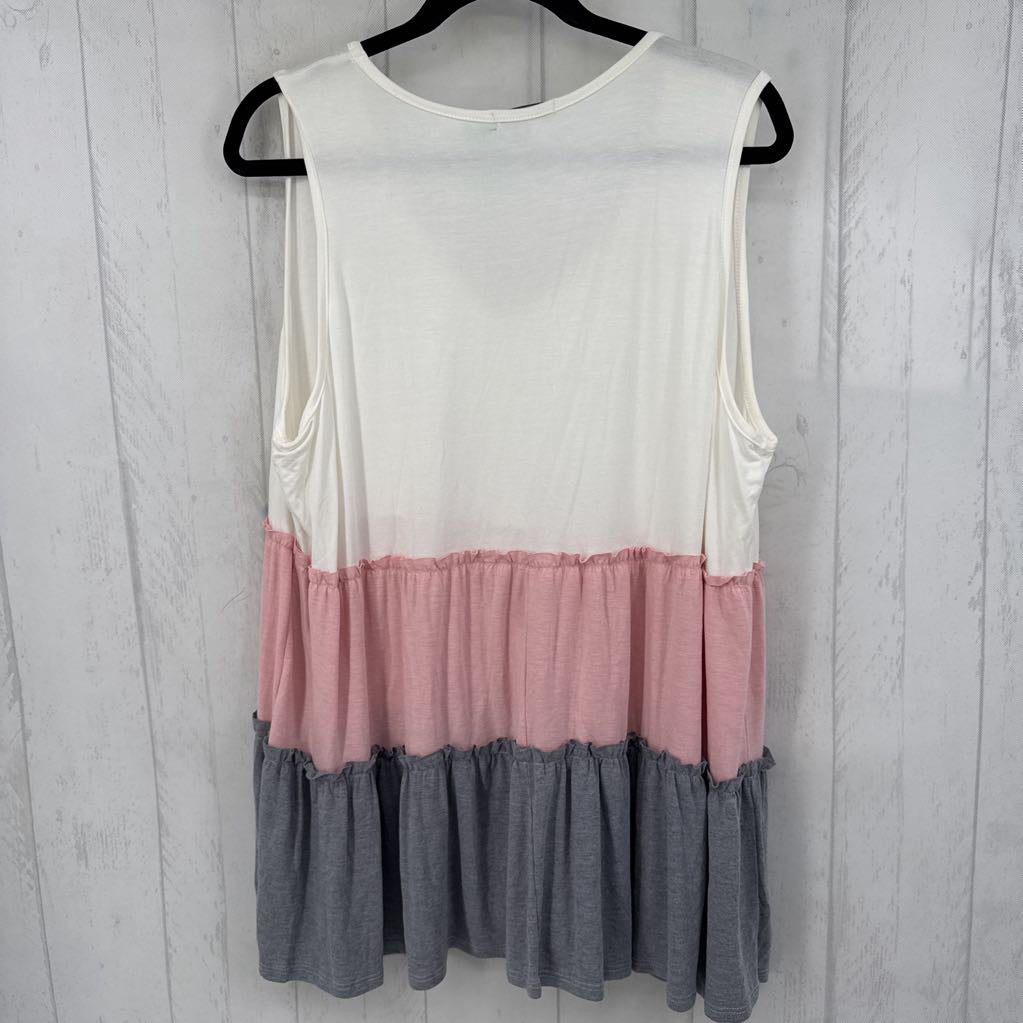 2X tiered v-neck tank