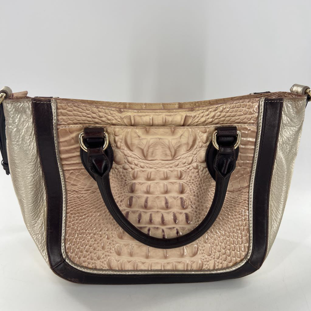 croc embossed tassel satchel