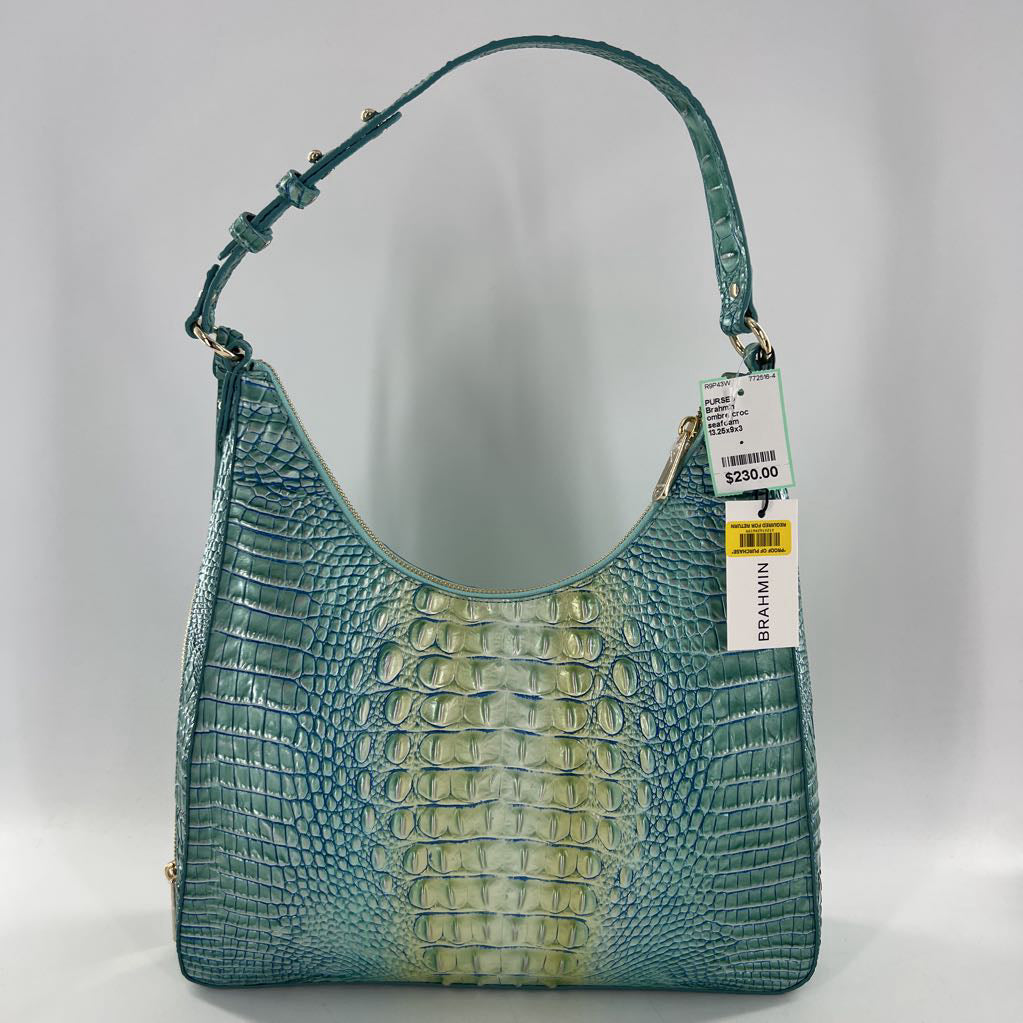 ombre croc embossed shoulder bag