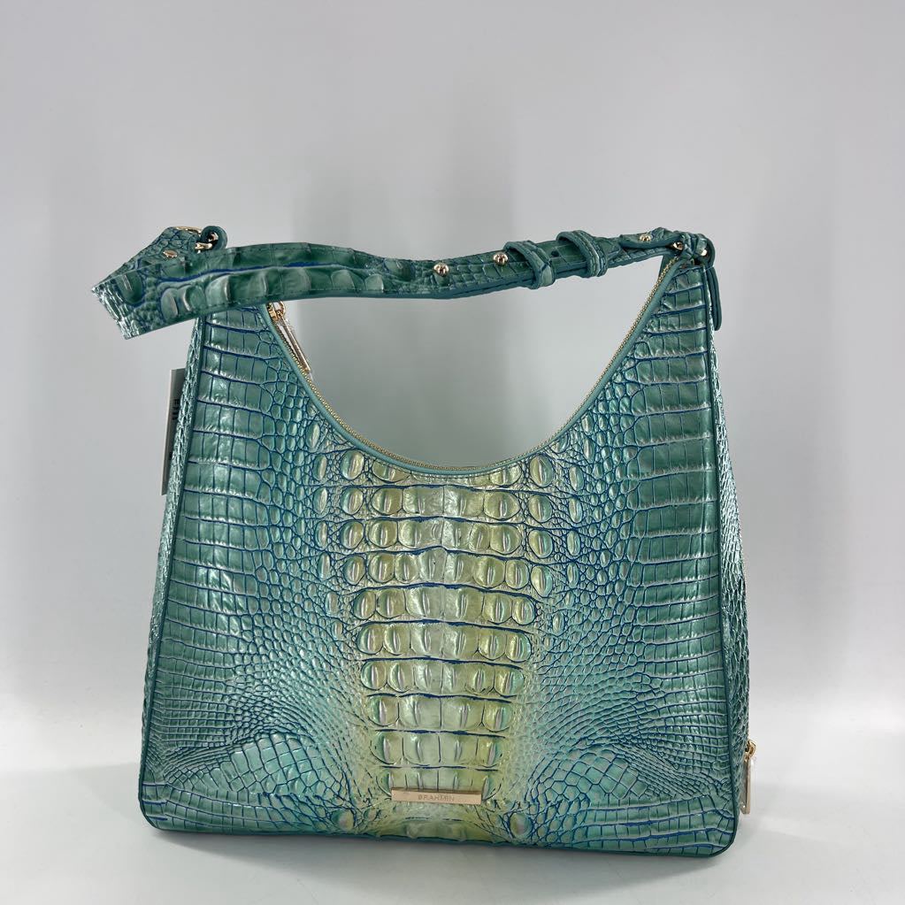 ombre croc embossed shoulder bag