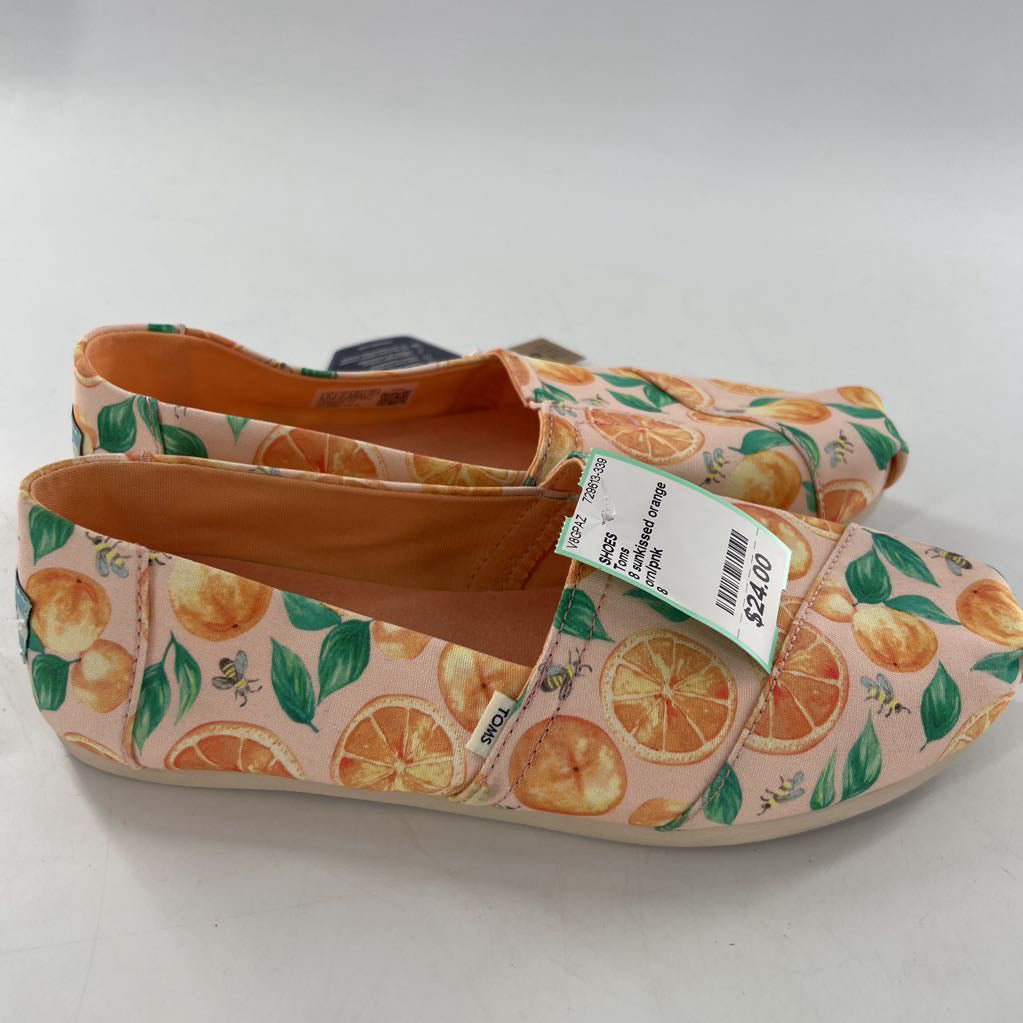 8 sunkissed orange slip-on