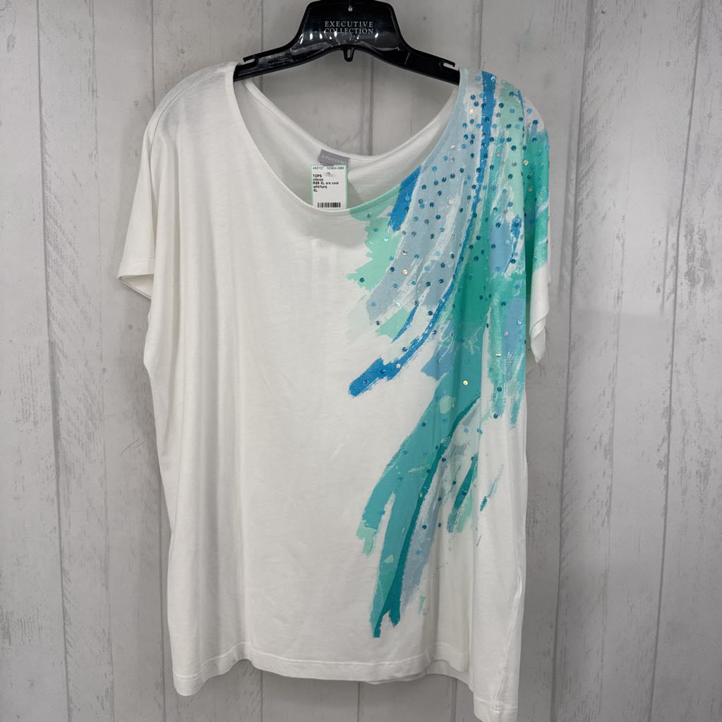 R59 XL s/s cool brushed sequin top