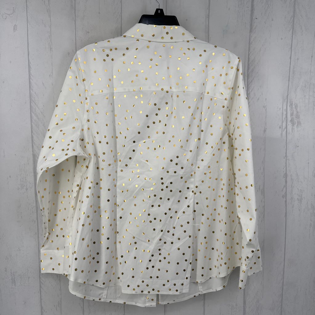 16w l/s polka dot button shirt