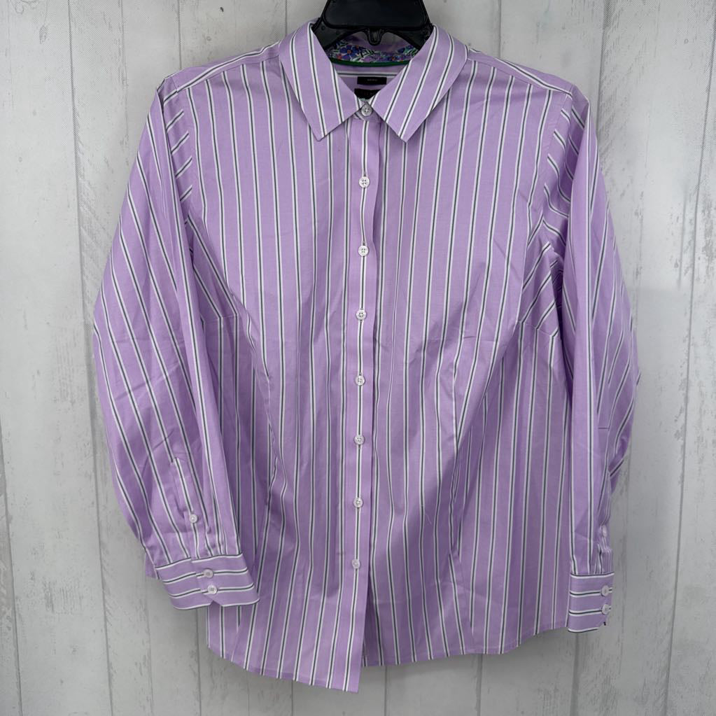 16w l/s stripe button shirt