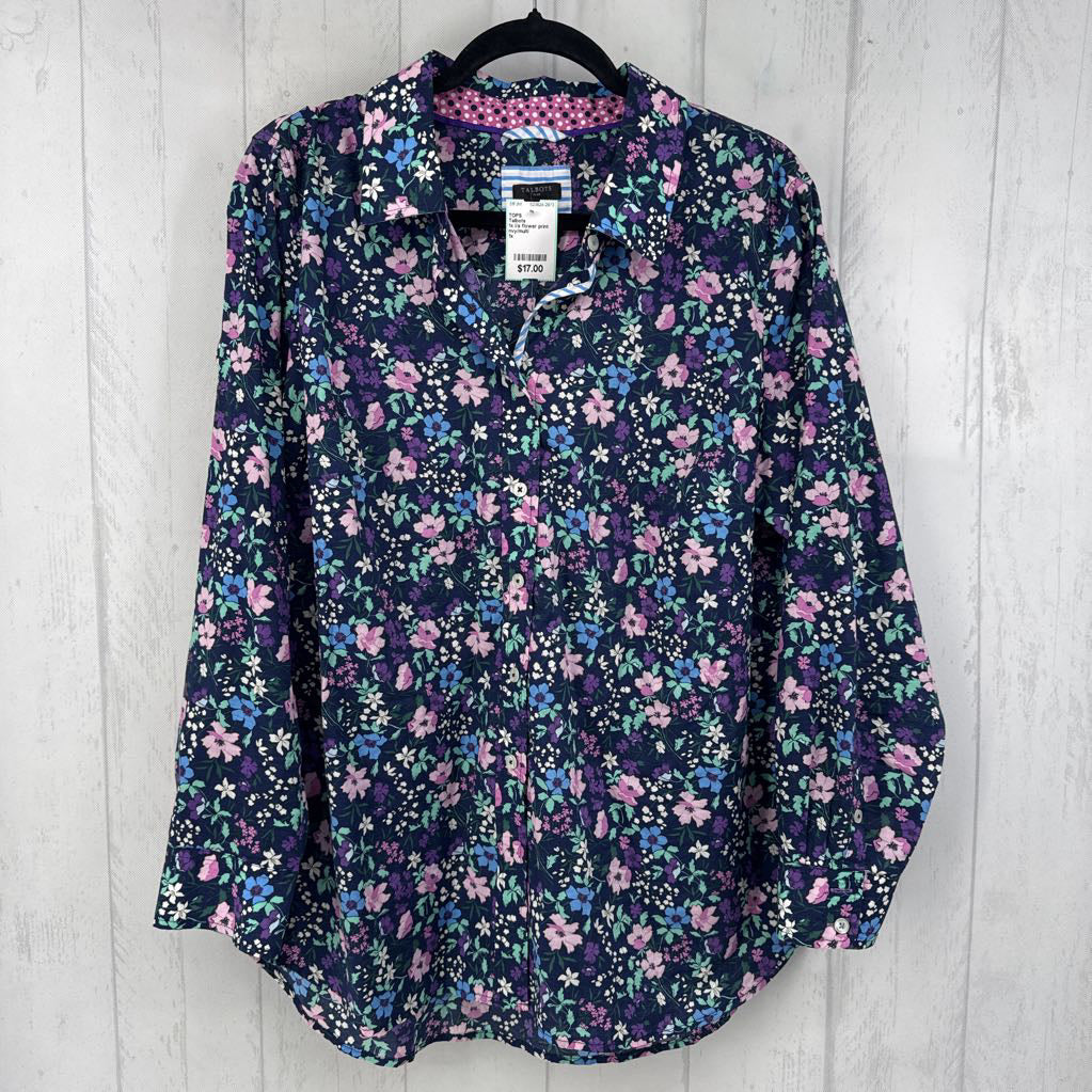 1x l/s flower print button shirt