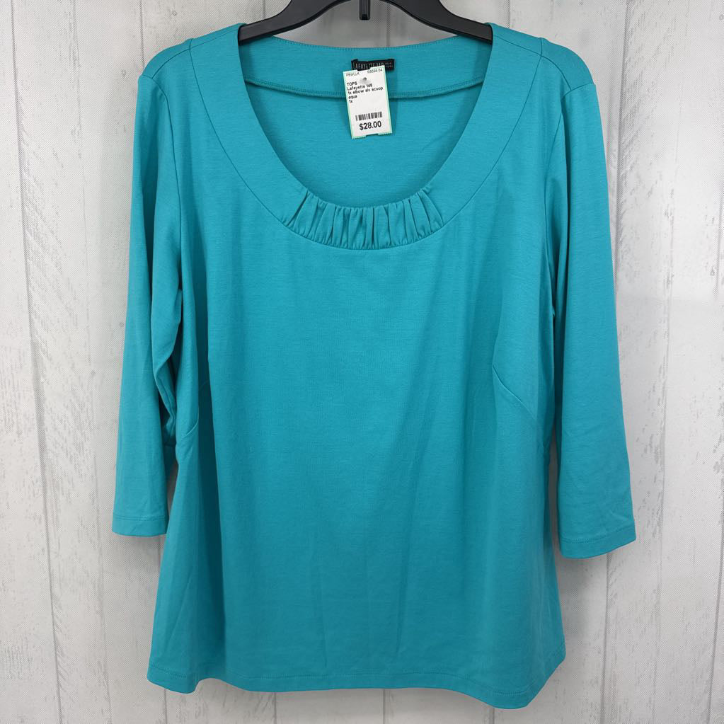 1x elbow slv scoop neck top