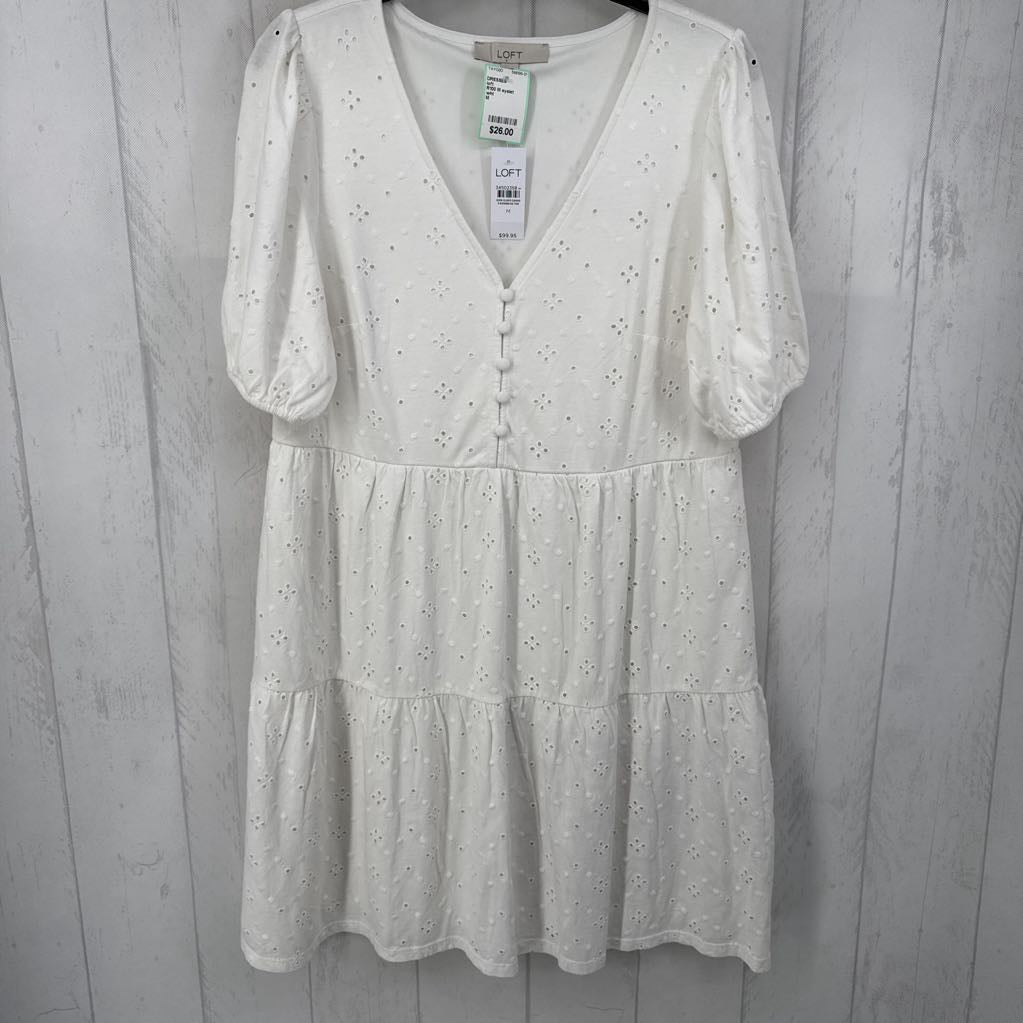 R100 M eyelet button down tiered s/s dress