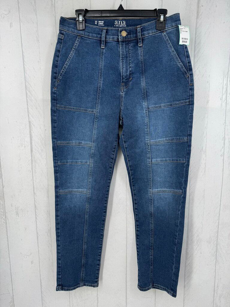 12 hi-rise straight leg jean