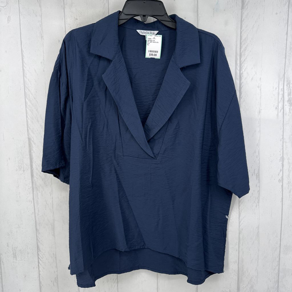 XL split neck s/s top