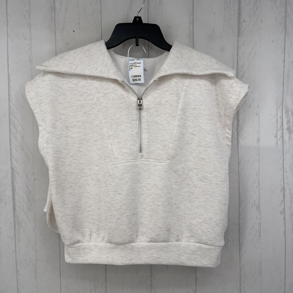M 2pc heathered 1/2 zip slvls top & shorts