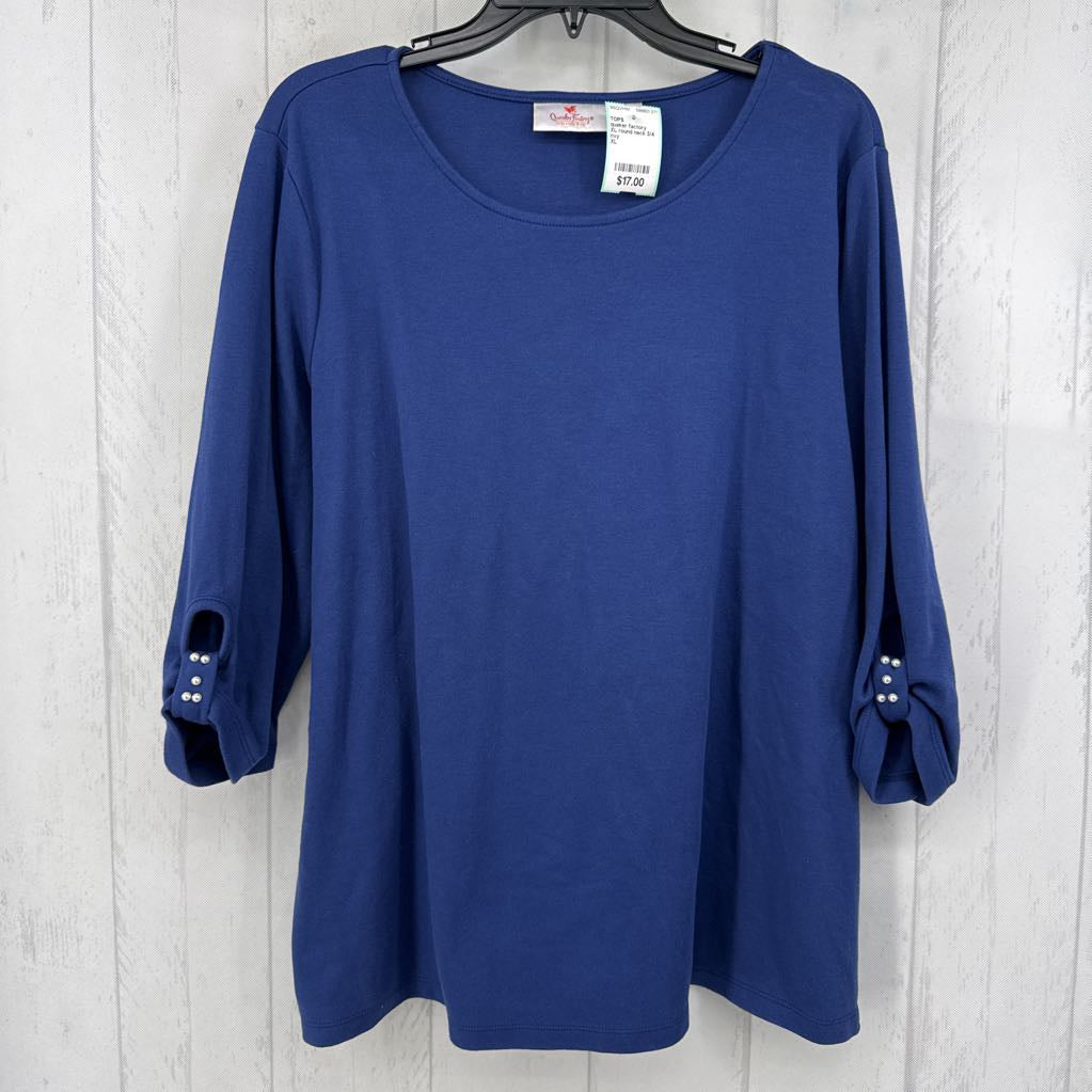 XL round neck 3/4 slv tee