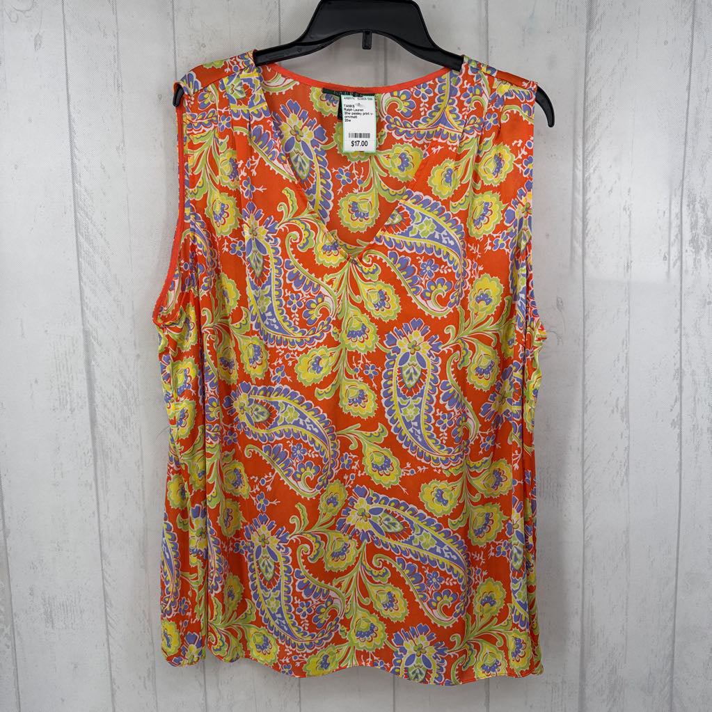 20w paisley print v-neck tank
