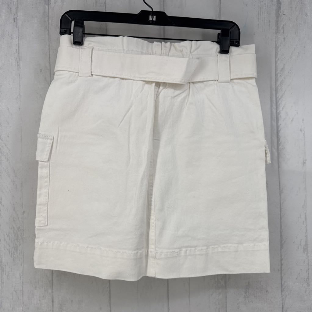 9 belted twill skirt