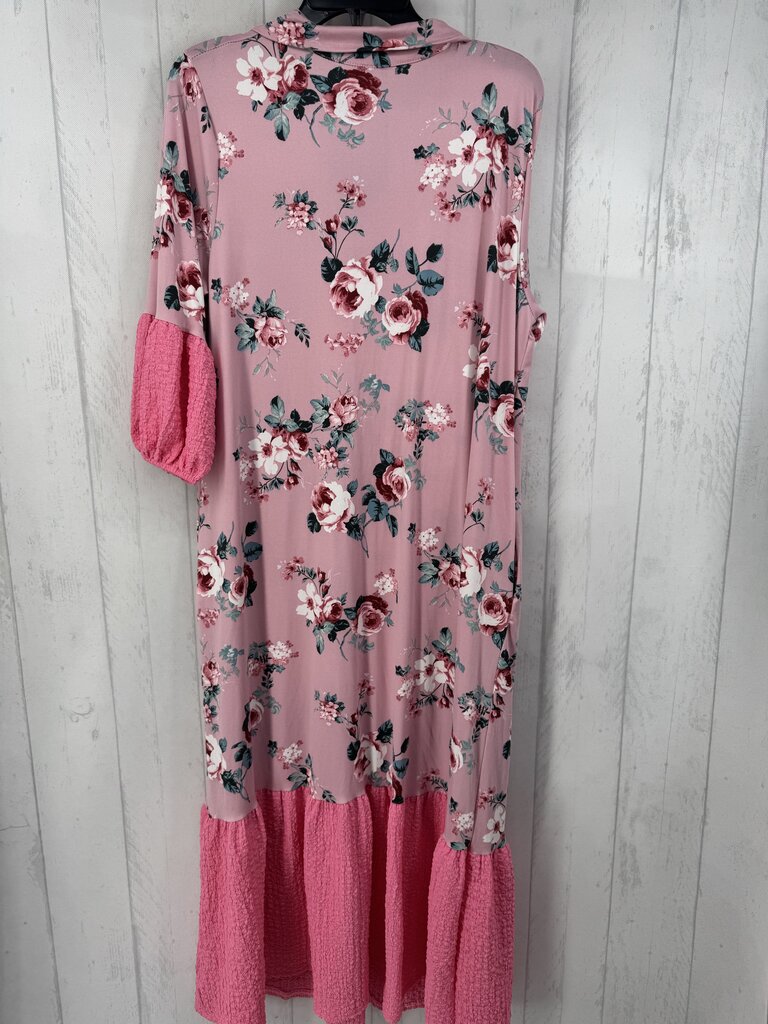 XL mixed media 3/4 slv dress